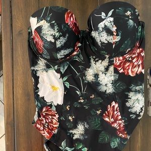 One piece floral bathing suit